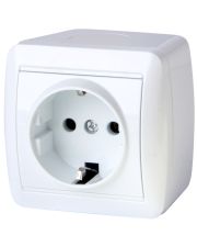 Одинарная розетка E.Next e.aqua.1230.gr с з/к IP20 (s035054)