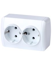 Двойная розетка E.Next e.aqua.1233.gr с з/к IP20 (s035055)