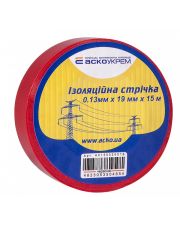 Ізоляційна стрічка Аско-Укрем 0,13x19мм/15м червона (A0150020030)