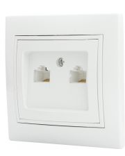 Двойная компьютерная розетка Аско-Укрем Fl RJ-45 (РВcomсб-2-Fl-W)