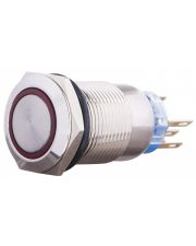Кнопка Аско-Укрем TYJ 19-371 1NO+1NC 220В с подсветкой и фиксацией красная (A0140010118)