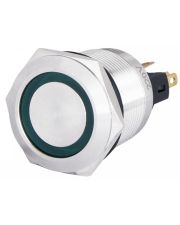 Кнопка Аско-Укрем TYJ 22-371 1NO+1NC 220В с подсветкой и фиксацией зеленая (A0140010135)