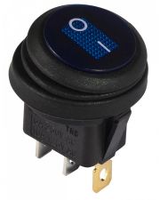 Переключатель Аско-Укрем KCD1-8-101NW BL/B (0-I) IP65 с подсветкой круглый синий (A0140040077)