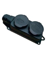 Двухместная колодка TNSy RUBBER с защитной крышкой и заземлением IP44 (TNSy5000076)