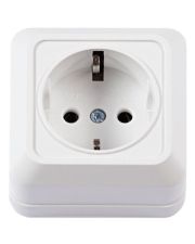 Розетка TNSy Leon с заземлением IP20 белая (TNSy5000061)