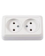 Двойная розетка TNSy Leon IP20 белая (TNSy5000062)