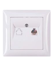 Телефонная розетка TNSy Latina IP20 белая (TNSy5000162)