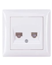 Розетка компьютерная+телефонная TNSy Latina IP20 белая (TNSy5000166)