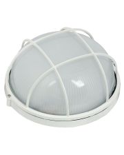Круглий світильник TNSy НПП1102-100W-E27-IP65 з решіткою білий (TNSy5000573)