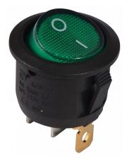 Переключатель TNSy KCD1-5-101N G/B круглый с подсветкой зеленый (TNSy5500718)