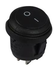 Перемикач TNSy KCD1-5-101W B/B круглий з підсвічуванням IP65 чорний (TNSy5500721)