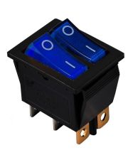 Переключатель TNSy KCD2-2101N BL+BL/B с подсветкой синий (TNSy5500814)