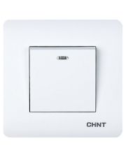 Проходной выключатель 1-клавишный Chint NEW3 с LED-подсветкой белый (715384)