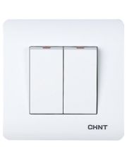 Выключатель 2-клавишный Chint NEW3 белый (715381)