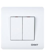 Проходной выключатель 2-клавишный Chint NEW3 белый (715382)