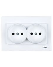 Розетка 2-местная Chint NEW3 белая (715397)