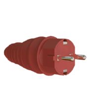 Вилка Neomax каучукова з заземленням червона (NX2200)