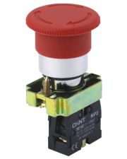 Кнопка грибок Chint Ø40мм с фиксацией NP2-BS442 без подсветки красная 1NC IP40 (574012)