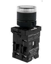 Кнопка пластиковая Chint NP2-EW3165 1NO+1NC AC/DC 230В белая IP40 (575305)