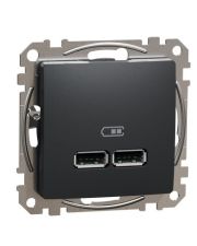 USB розетка Schneider Electric Sedna Design & Elements A+A 2,1A чорна SDD114401