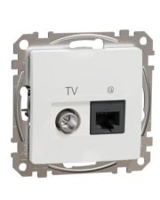 Конечная TV-розетка Schneider Electric Sedna Design & Elements + RJ45 кат. 6 UTP белая SDD111469T