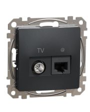 Конечная TV-розетка Schneider Electric Sedna Design & Elements + RJ45 кат. 6 UTP черная SDD114469T
