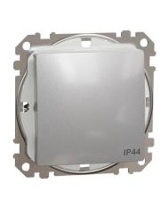 Одноклавишный переключатель Schneider Electric Sedna Design & Elements с крышкой IP44 алюминий SDD213106
