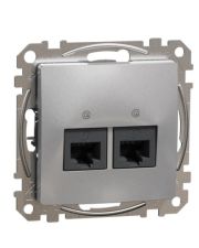 Подвійна комп'ютерна розетка Schneider Electric Sedna Design & Elements RJ45 кат. 5е UTP алюміній SDD113452