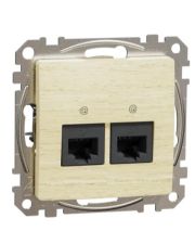 Подвійна комп'ютерна розетка Schneider Electric Sedna Design & Elements RJ45 кат. 5е UTP береза SDD180452
