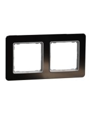 Рамка подвійна Schneider Electric Sedna Elements штучне чорне скло SDD361802