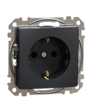 Розетка Schneider Electric Sedna Design & Elements з заземленням та шторками чорна SDD114022