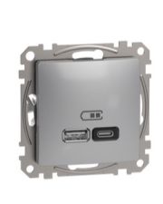 Розетка USB Schneider Electric Sedna Design & Elements A+C 3A 45Вт алюминий SDD113404