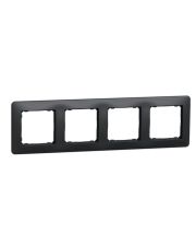 Четырехпостовая рамка Schneider Electric Sedna Design черная SDD314804