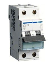 Автоматический выключатель Hager MCN510 6кА C 10A 1P+N