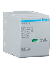 Вставной модуль Hager SPA001N N-PE 350В 100кА 1.5кВ