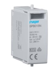 Вставной модуль Hager SPB015N T2 N-PE 260В 40кА 1.5кВ