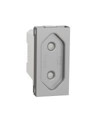 Розетка Schneider Electric Unica New NU303130 со шторками винтовой зажим 1м алюминий