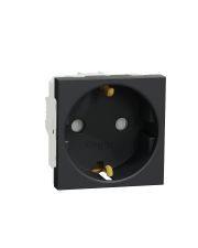Розетка с заземлением Schneider Electric Unica New NU303754 из шторк 16А винтовой зажим антрацит