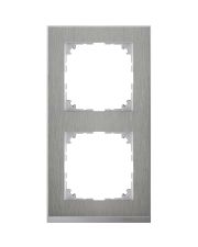 Двухместная рамка Schneider Electric M-PURE MTN4020-3646 сталь/алюминий