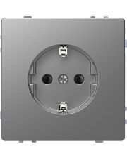 Розетка с з/к Schneider Electric D-Life MTN2301-6036 нержавеющая сталь