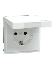 Розетка с заземлением Schneider Electric D-Life MTN2314-6035 с крышкой IP44 белый лотос