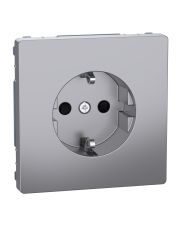 Розетка Schneider Electric D-Life MTN2300-6036 с з/к и шторками нержавеющая сталь