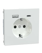 Розетка Schneider Electric D-Life MTN2367-6035 16А USB/Type-C 3А белый лотос