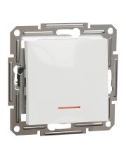 Выключатель однополюсный с подсветкойSchneider Electric Asfora без рамки белый (EPH1470121)