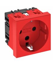 Розетка OBO Bettermann modul 45 с заземлением и шторками 250В 16A 0˚ красная (6120014)