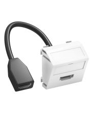 Кутовая HDMI розетка OBO Bettermann 45 с кабелем подключения белая (6104838)