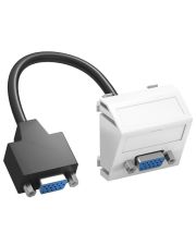 Кутовая VGA розетка OBO Bettermann (HD15) modul 45 с кабелем подключения белая (6104670)