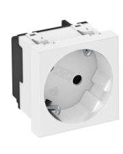 Розетка OBO Bettermann modul 45 с заземлением и шторками 250В 16A 33˚ белая (6120073)