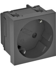 Розетка OBO Bettermann modul 45 с заземлением и шторками 250В 16A 33˚ черно-серая (6120081)