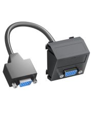 Кутовая VGA розетка OBO Bettermann (HD15) modul 45 с кабелем подключения черно-серая (6104673)